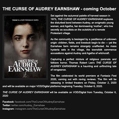 THE CURSE OF AUDREY EARNSHAW - coming October
